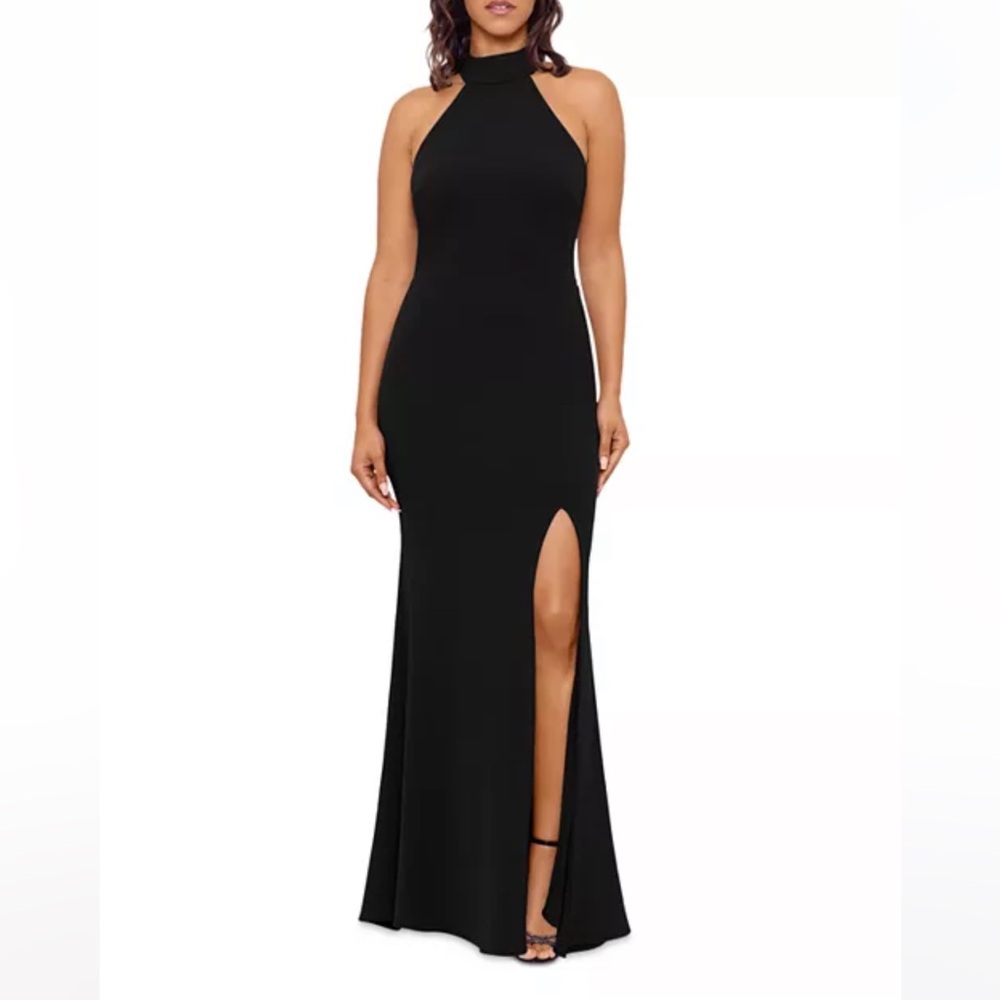 Aqua Black Halter Maxi Skirt